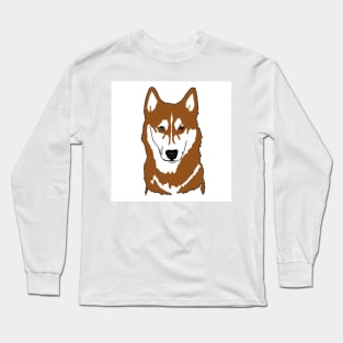 Red and white husky with wall eyes Long Sleeve T-Shirt
